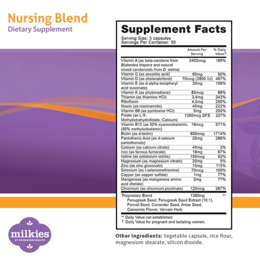 Milkies Nursing Blend Lactation Supplement