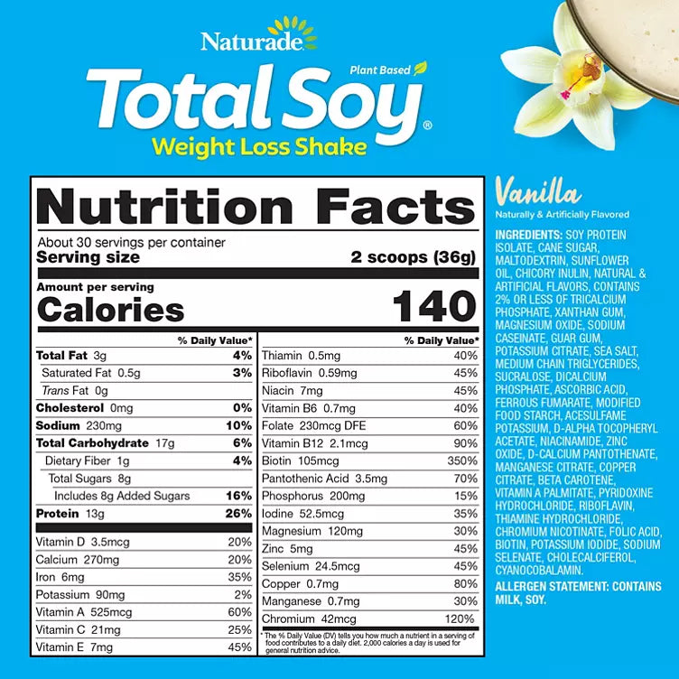 Naturade Total Soy, Vanilla 30 Servings