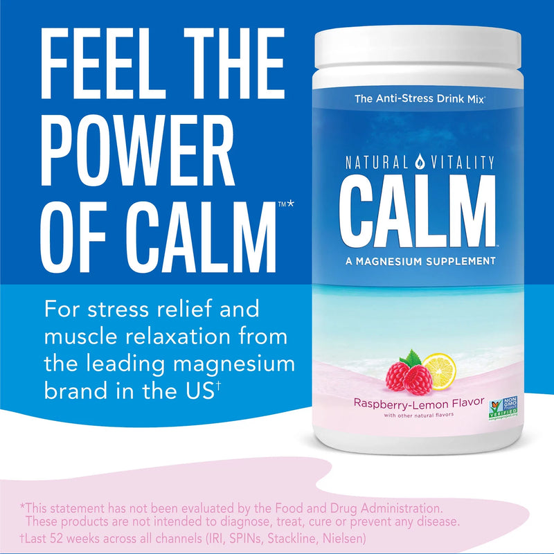 Natural Vitality Calm, The Anti-Stress Dietary Supplement Powder, Raspberry Lemon (20 oz.)