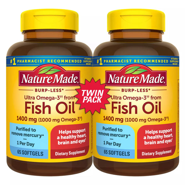 <tc>Nature Made Burp-Less Ultra Omega 3 from Fish Oil 1400 mg. 소프트젤(65캐럿, 2팩)</tc>