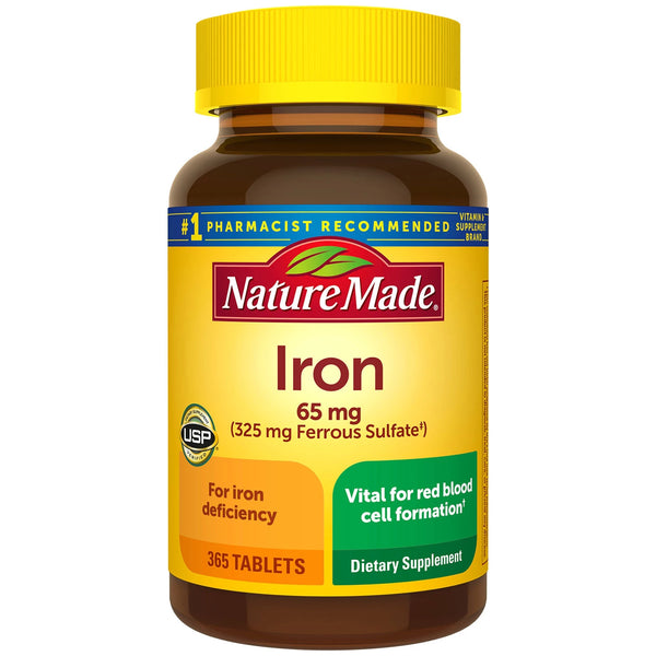 Nature Made Iron 65 mg(황산제1철) 적혈구 형성용 정제(365캐럿)