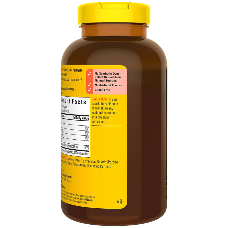 Nature Made Magnesium Citrate 250mg Softgels (180 ct.)