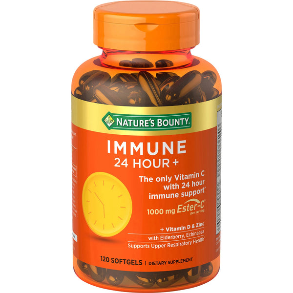 Nature's Bounty Immune 24 Hour + Immune Support Softgels, 1000mg 비타민 C(120캐럿)