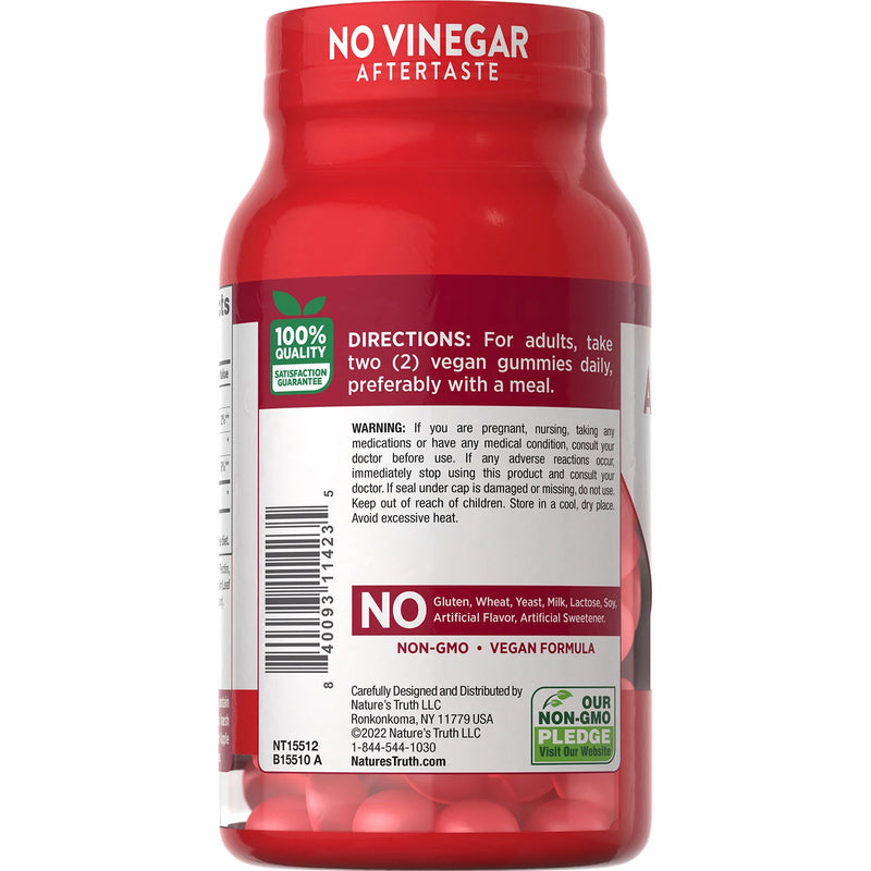 Nature's Truth Apple Cider Vinegar Gummies, 400 mg (120 ct.)