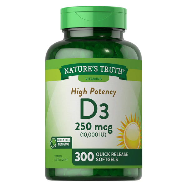 Nature's Truth 비타민 D3 250mcg(10,000IU)(300캐럿)