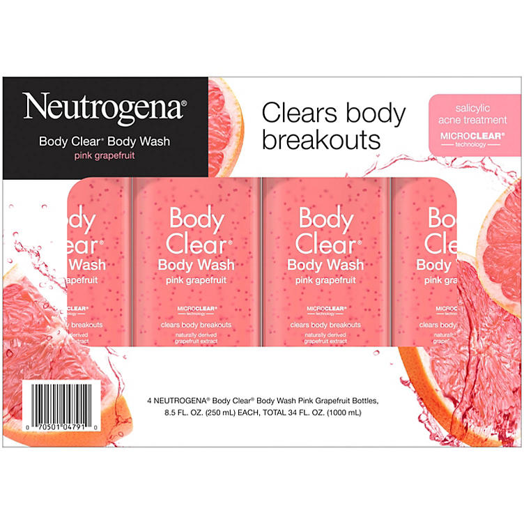 Neutrogena Body Clear Body Wash, Pink Grapefruit (8.5 fl. oz., 4 pk.)