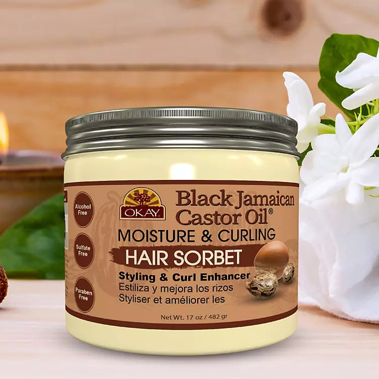 Okay Black Jamaican Castor Oil Moisture & Curling Hair Sorbet (17 fl. oz.)