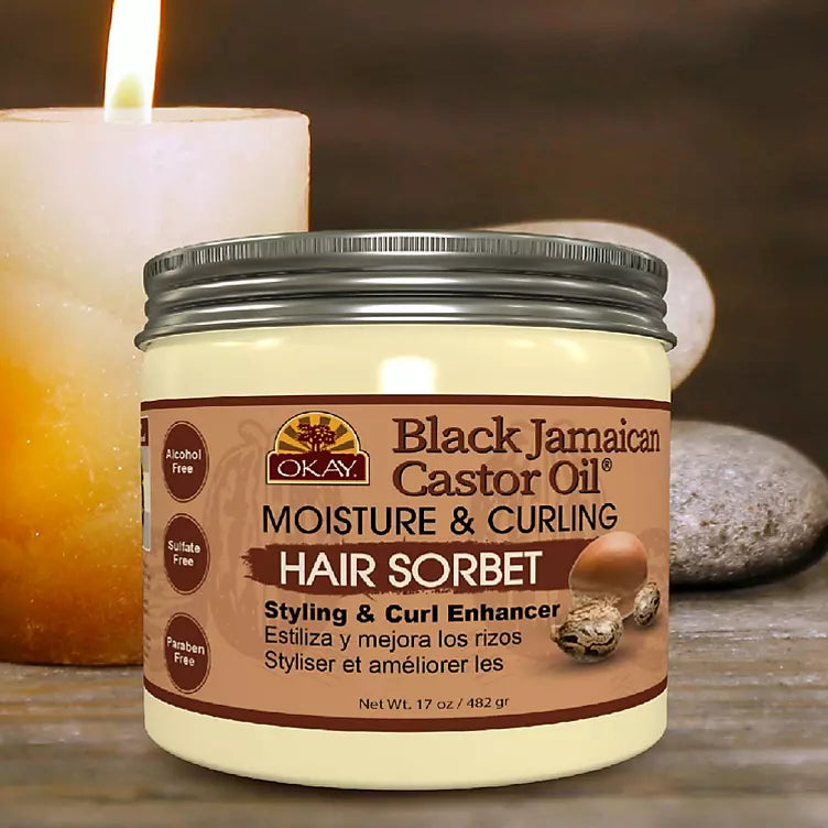 Okay Black Jamaican Castor Oil Moisture & Curling Hair Sorbet (17 fl. oz.)