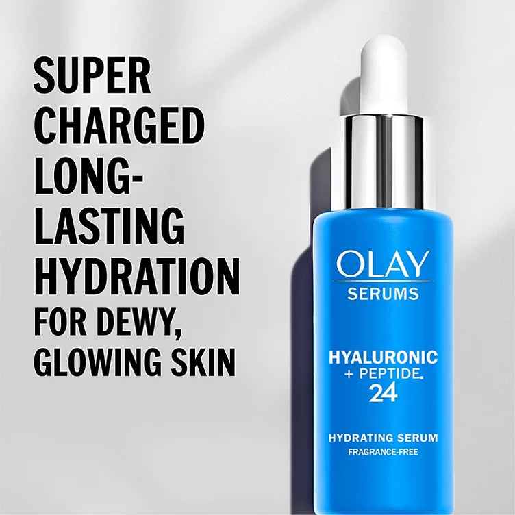 Olay Hyaluronic + Peptide 24 Serum, Fragrance-Free (1.3 fl. oz., 2 pk.)