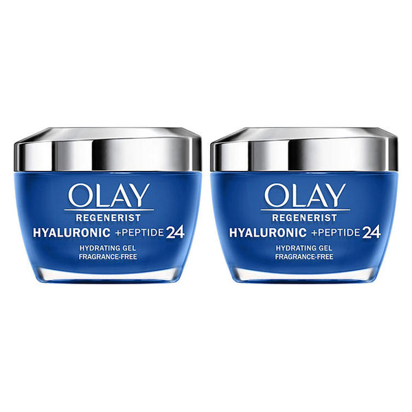 Olay Regenerist Hyaluronic + Peptide 24 Gel Face Moisturizer, Fragrance-Free (1.7 oz., 2 pk.)