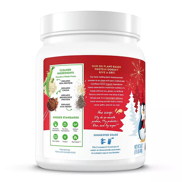 Orgain Organic Plant-Based Protein Powder, Peppermint Hot Cocoa (1.5 lbs.)