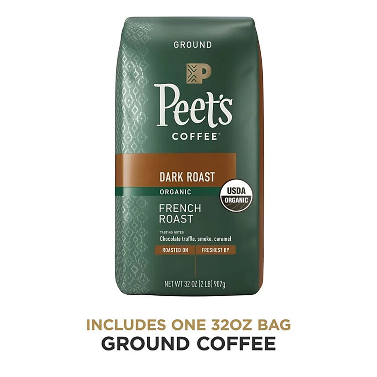 Peet's Organic Dark Roast Ground Coffee, French Roast (32 oz.)