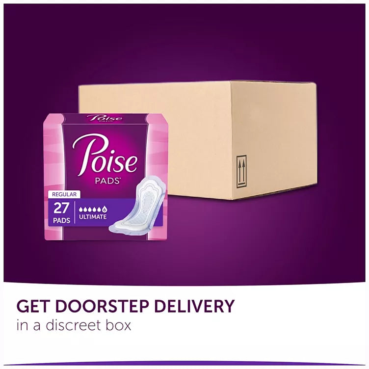 Poise Incontinence & Postpartum Pads, Ultimate Absorbency, Regular (132 ct.)