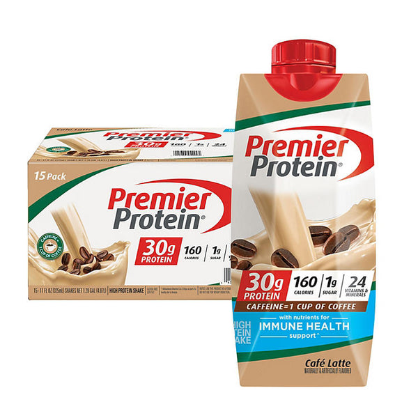 Premier Protein 30g High Protein Shake, Café Latte (11 fl. oz., 15 pk.)