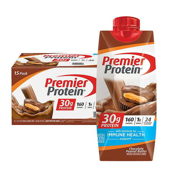 Premier Protein 30g High Protein Shake, Chocolate Peanut Butter (11 fl. oz., 15 pk.)