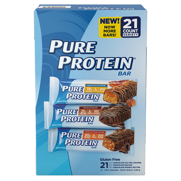Pure Protein Gluten Free High Protein Bars, Variety Pack (21 ct.)