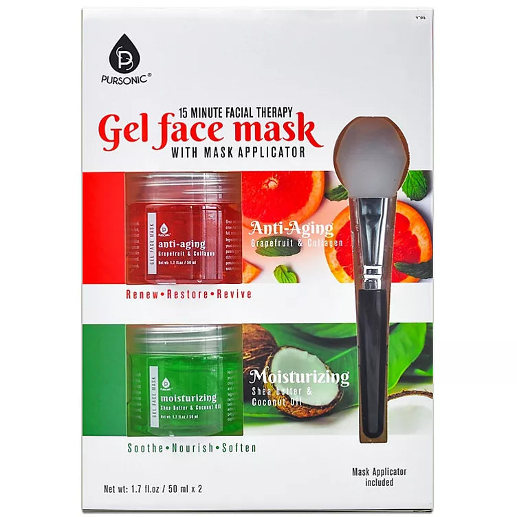 Pursonic Gel Face Mask 2-pack, Anti-Aging and Moisturizing