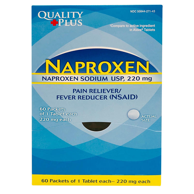 Quality Plus Naproxen Dispenser, 60 packets of 2 tablets each