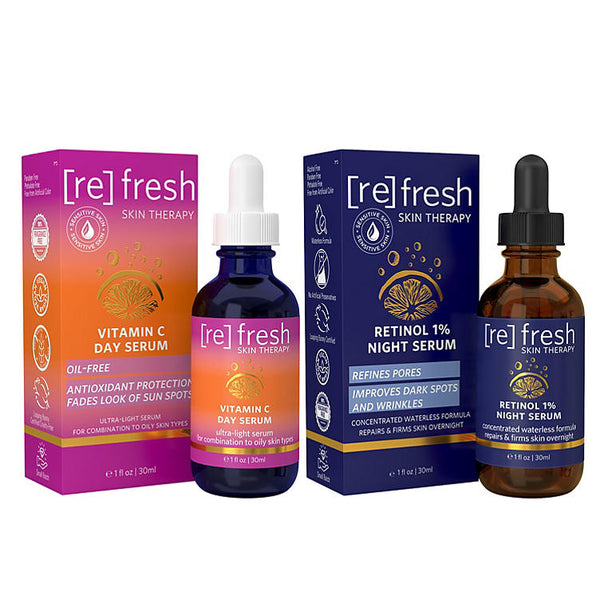 Refresh Skin Vitamin C Day and Retinol Night Serum Duo Pack (1 fl. oz., 2 pk.)