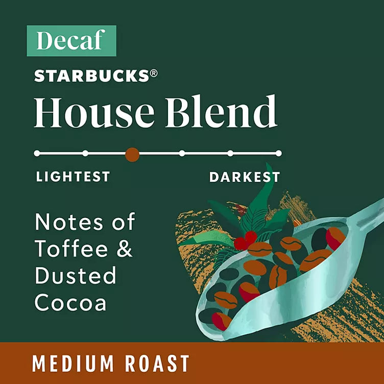 Starbucks Decaf Medium Roast K-Cups, House Blend (72 ct.)