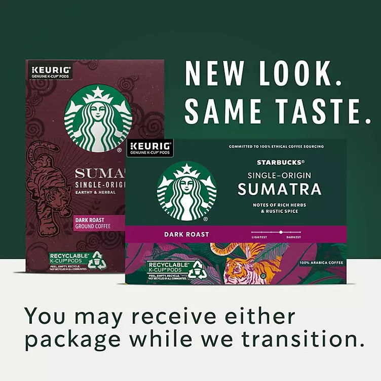 Starbucks Single-Origin Sumatra Coffee K-Cups, Dark Roast (72 ct.)