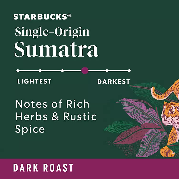 Starbucks Single-Origin Sumatra Coffee K-Cups, Dark Roast (72 ct.)