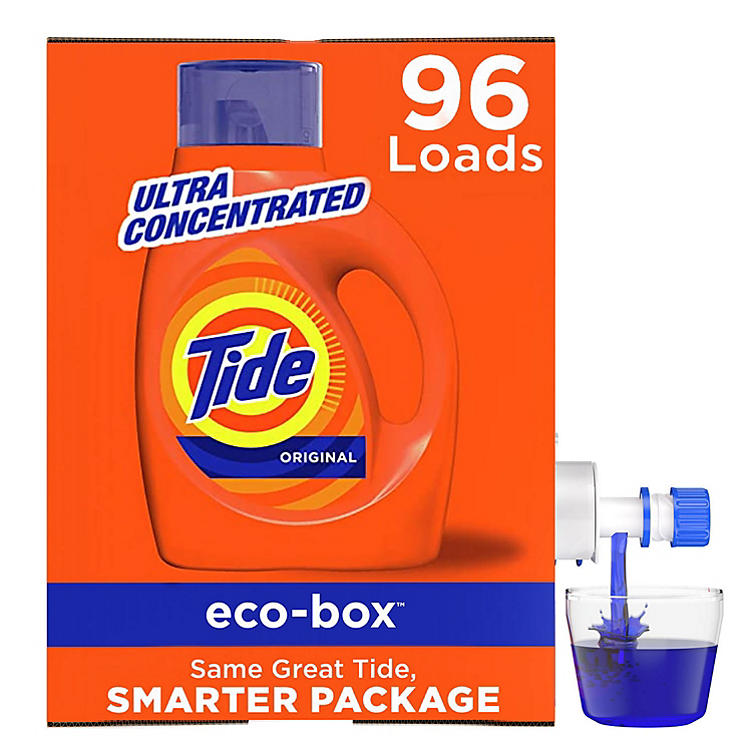 Tide Liquid Laundry Detergent Eco-Box, Original Scent, HE Compatible