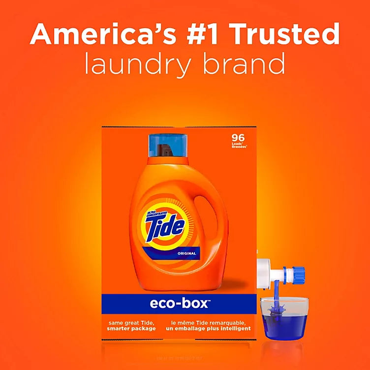 Tide Liquid Laundry Detergent Eco-Box, Original Scent, HE Compatible (105 fl. oz., 96 loads)