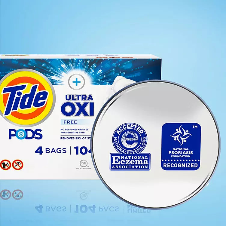 Tide PODS Plus Ultra Oxi Free Liquid Laundry Detergent Pacs (104 ct.)