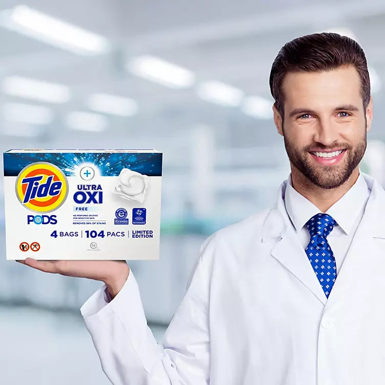 Tide PODS Plus Ultra Oxi Free Liquid Laundry Detergent Pacs (104 ct.)