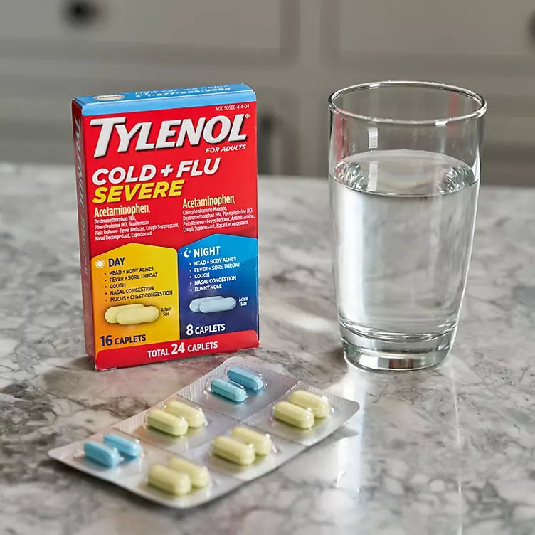 Tylenol Cold + Flu Severe Day & Night Caplets (48 ct. day, 24 ct. night)