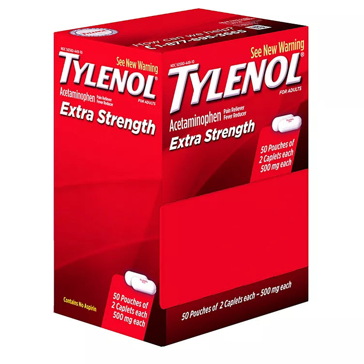Tylenol Extra Strength Caplets, 500mg (50 ct., 2 pk.)