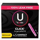 U by Kotex Click Compact Tampons, Regular Absorbency (90 ct.)