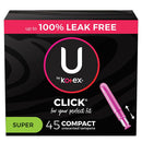 U by Kotex Click Compact Tampons, Super Absorbency (90 ct.)