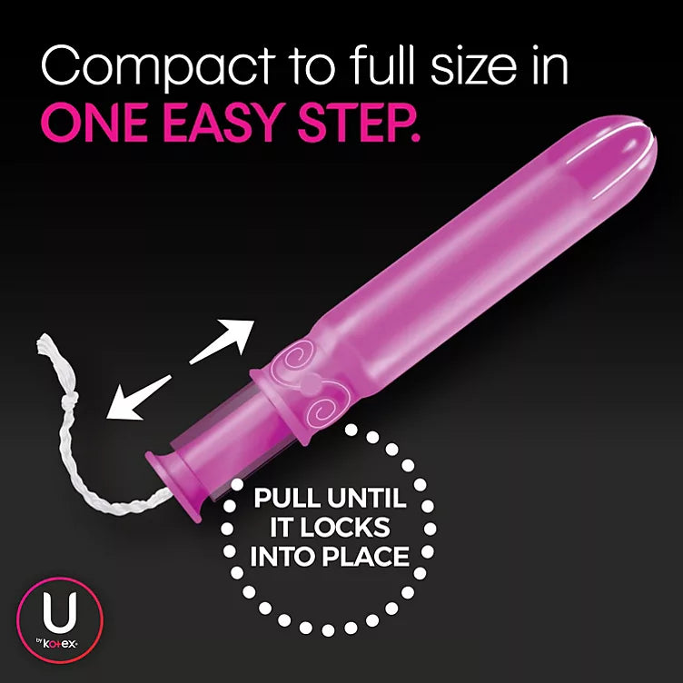 U by Kotex Click for your Perfect Fit Compact Tampons, Unscented (30 ct.)