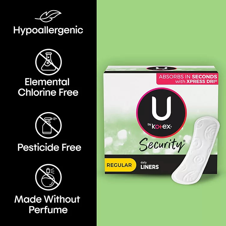 U by Kotex Security Daily Liners, Light Absorbency, Regular Length (129 ct.)