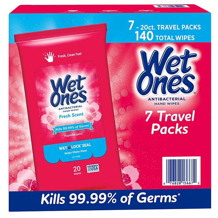 Wet Ones Antibacterial Hand Wipes, Fresh Scent (20 ct., 7 pk.)