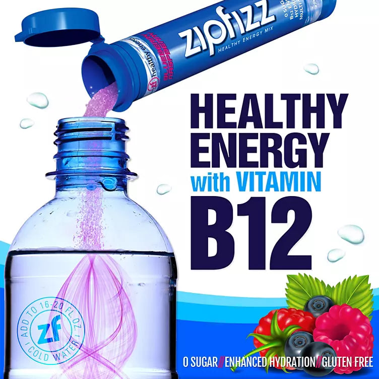 Zipfizz Energy Drink Mix, Blue Raspberry (20 ct.)
