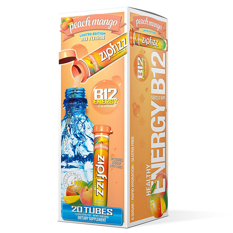 Zipfizz Energy Drink Mix, Peach Mango (20 ct.)