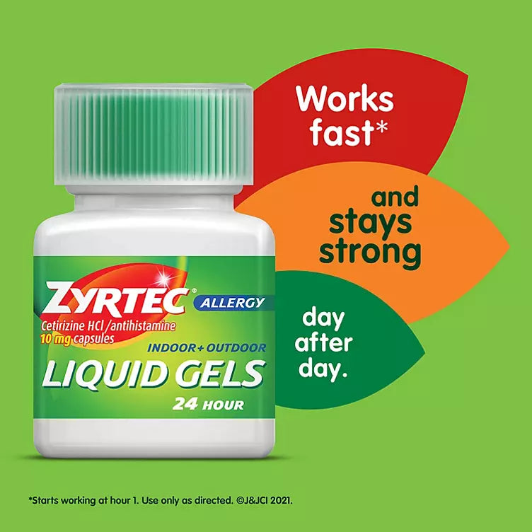 Zyrtec 24 Hour Allergy Relief Liquid Gels (65 ct.)