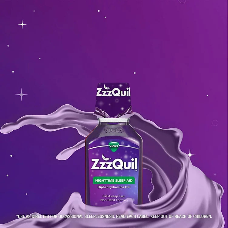 ZzzQuil Nighttime Sleep-Aid, Berry Flavor (12 fl. oz., 3 pk.)