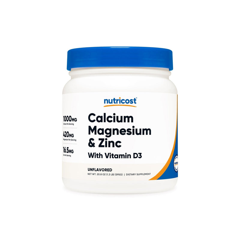 Nutricost Calcium + Magnesium + Zinc Citrates with Vitamin D3 Powder