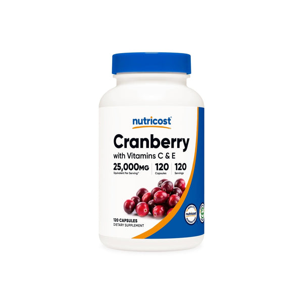 Nutricost Cranberry Extract Capsules (With Vitamin C & E)