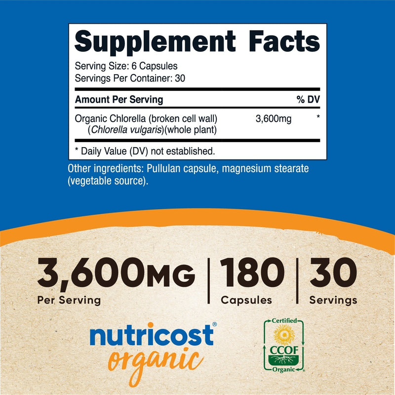 Nutricost Made With Organic Chlorella Capsules