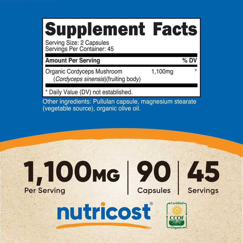 Nutricost Made With Organic Cordyceps Capsules