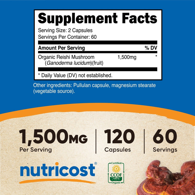 Nutricost Made With Organic Reishi Mushroom Capsules