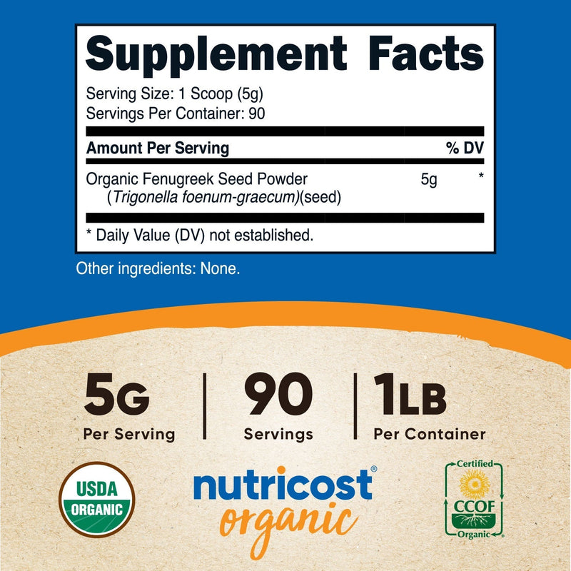 Nutricost Organic Fenugreek Powder (1 LB)