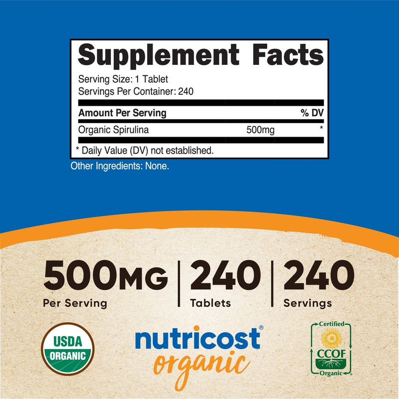 Nutricost Organic Spirulina Tablets