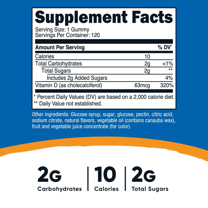 Nutricost Vitamin D3 Gummies (2,500iu)